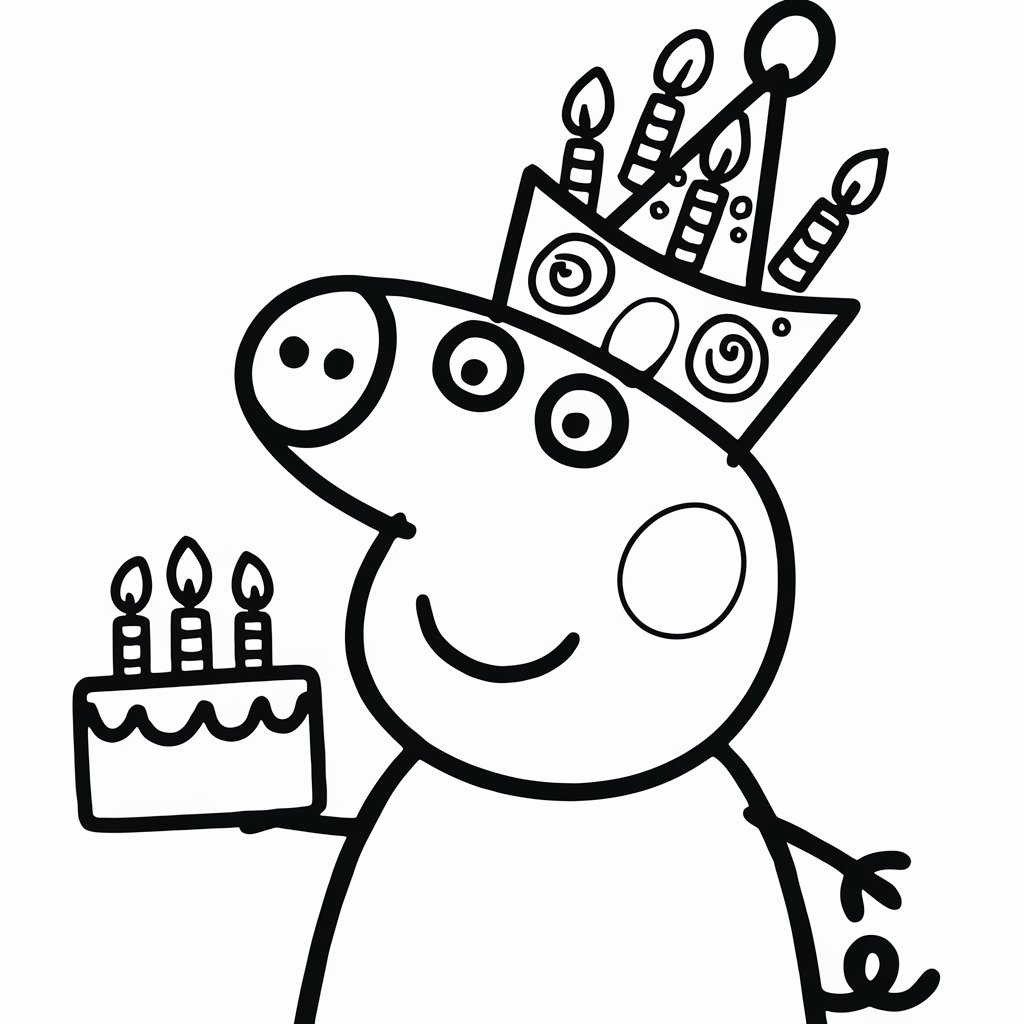 peppa pig boyama resmi çıktısı