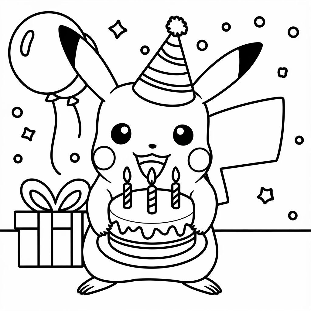 boyama için pikachu resmi