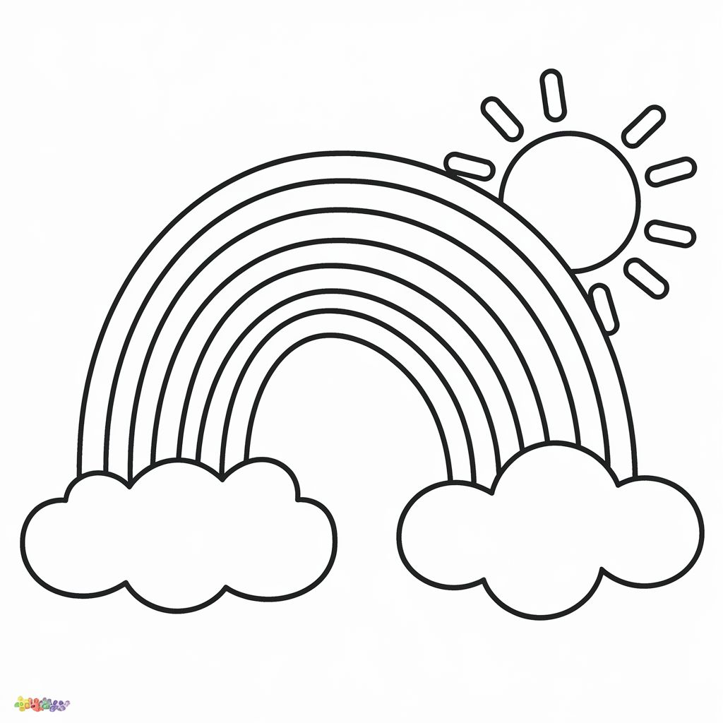 gökkuşağı unicorn boyama