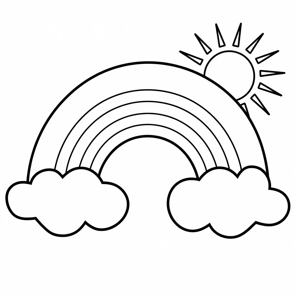 gökkuşağı boyama sayfaları sevimli gökkuşakları