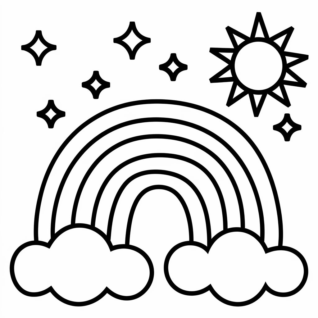 gökkuşağı boyama resmi