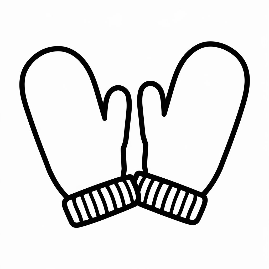 kış eldiveni boyama sayfası