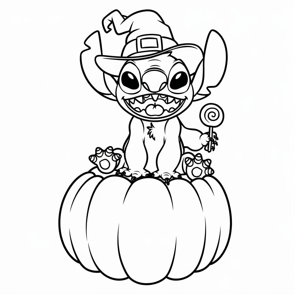 Stitch çizgi film boyama sayfası