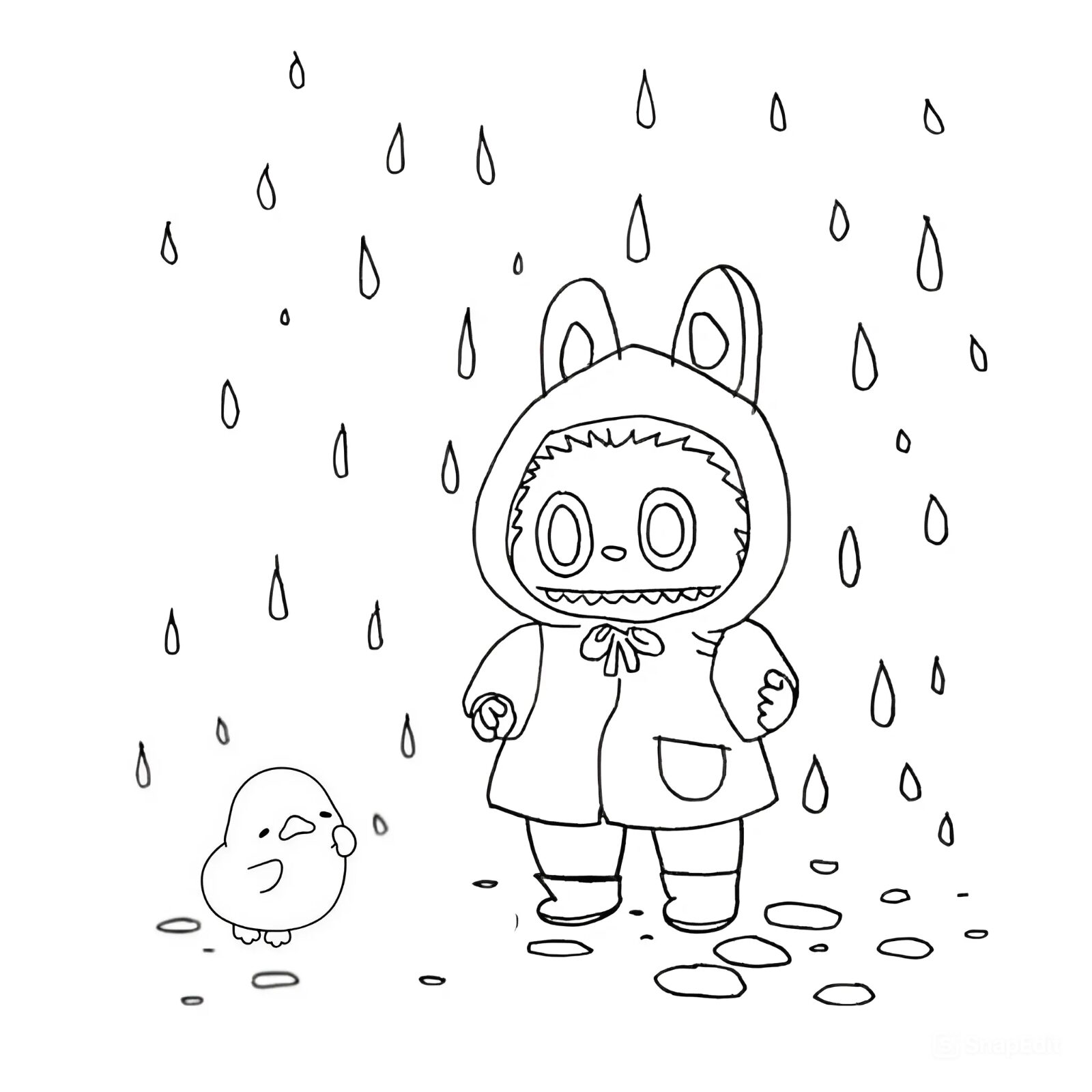 Labubu boyama çocuklar için