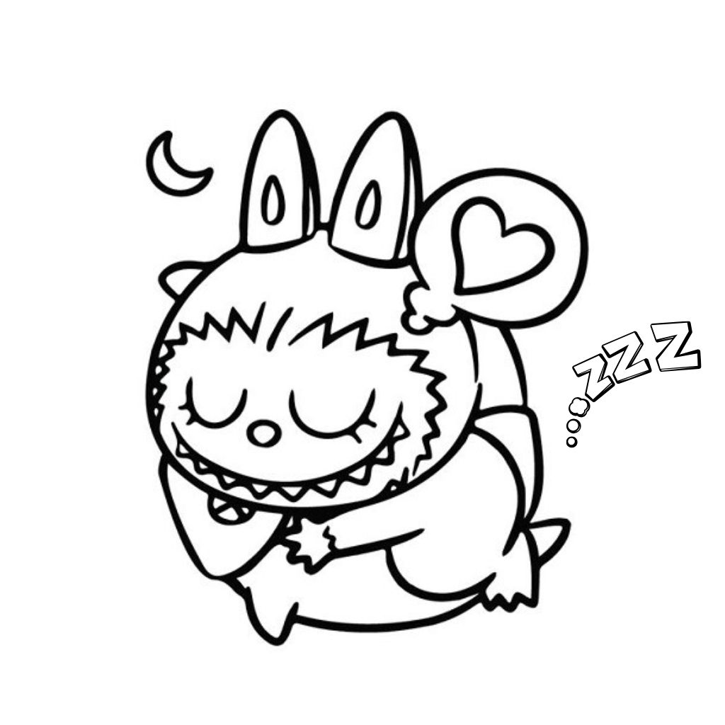 Labubu boyama ücretsiz baskı