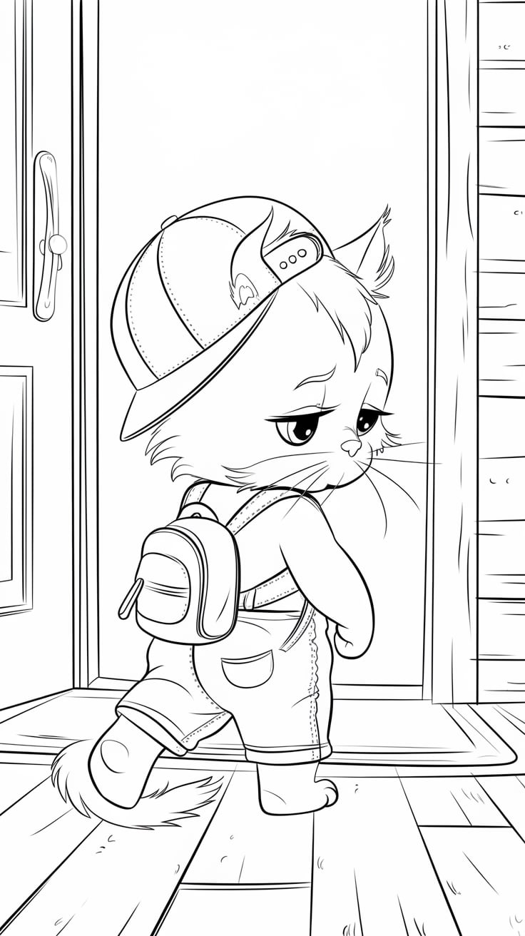 anne ve yavru kedi boyama