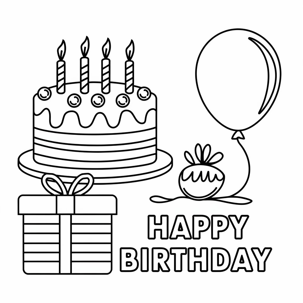 anneye doğum günü boyama