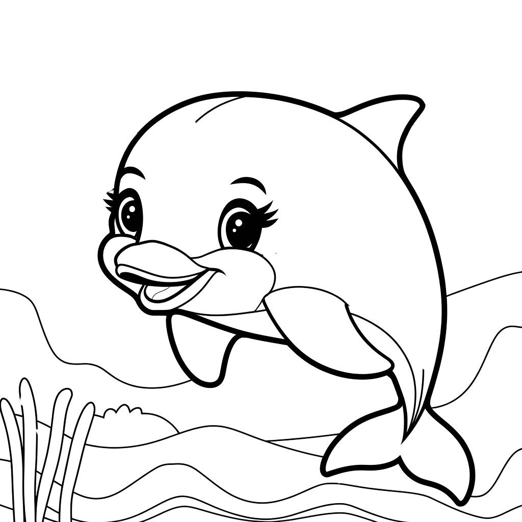 yunus balığı boyama sayfası