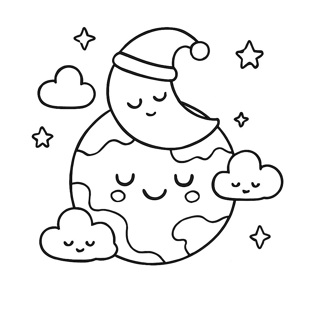 gezegenler boyama desenli