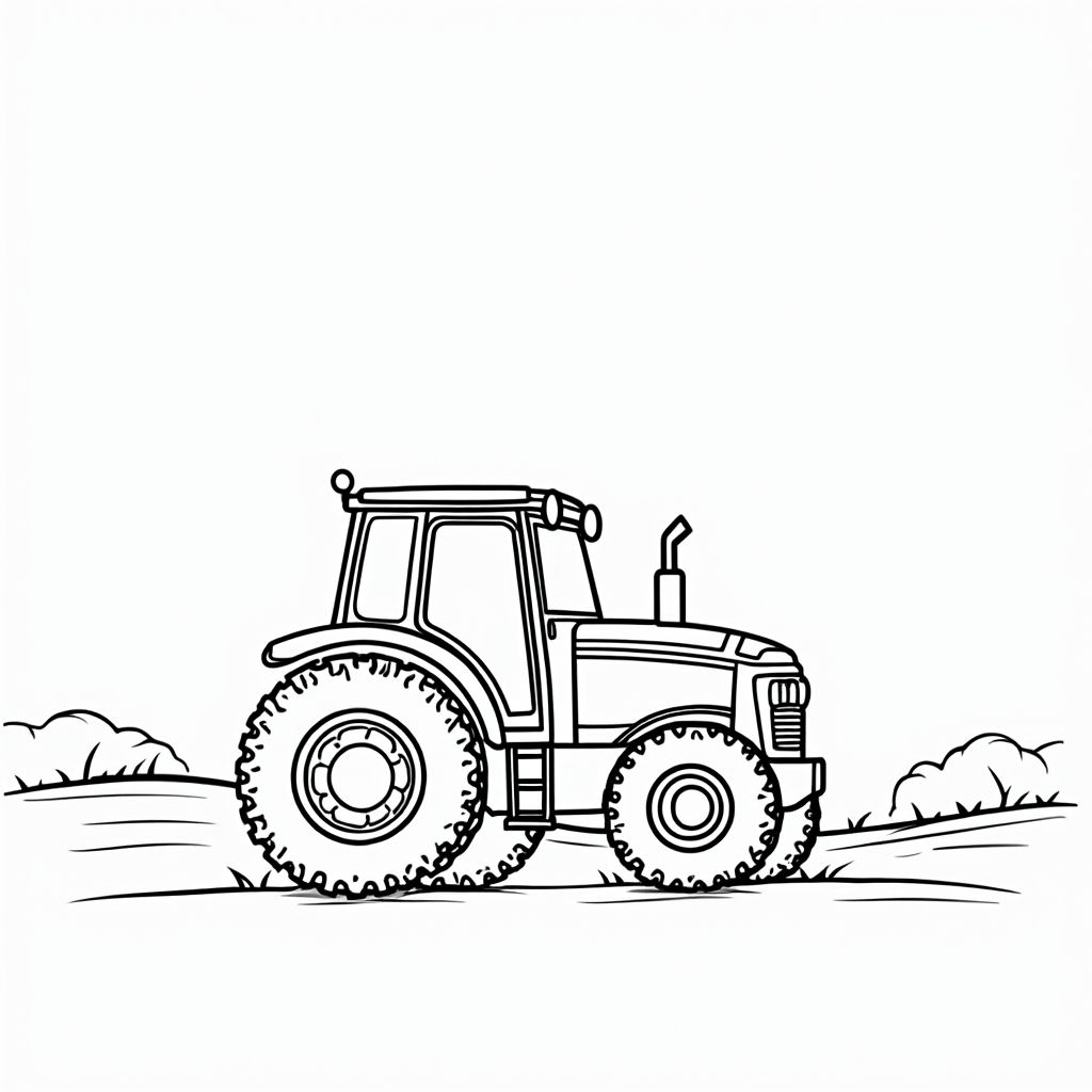Traktör konulu boyama sayfaları
