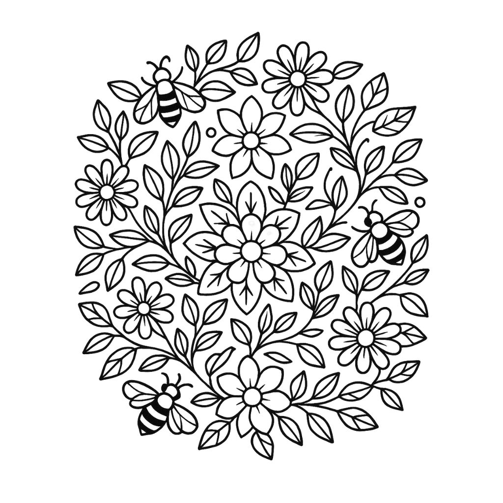 ilkbahar resmi boyama sayfası basit