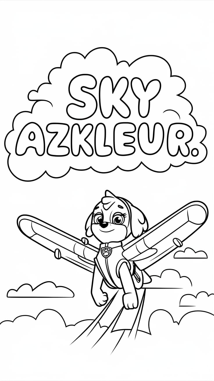 paw patrol sky boyama
