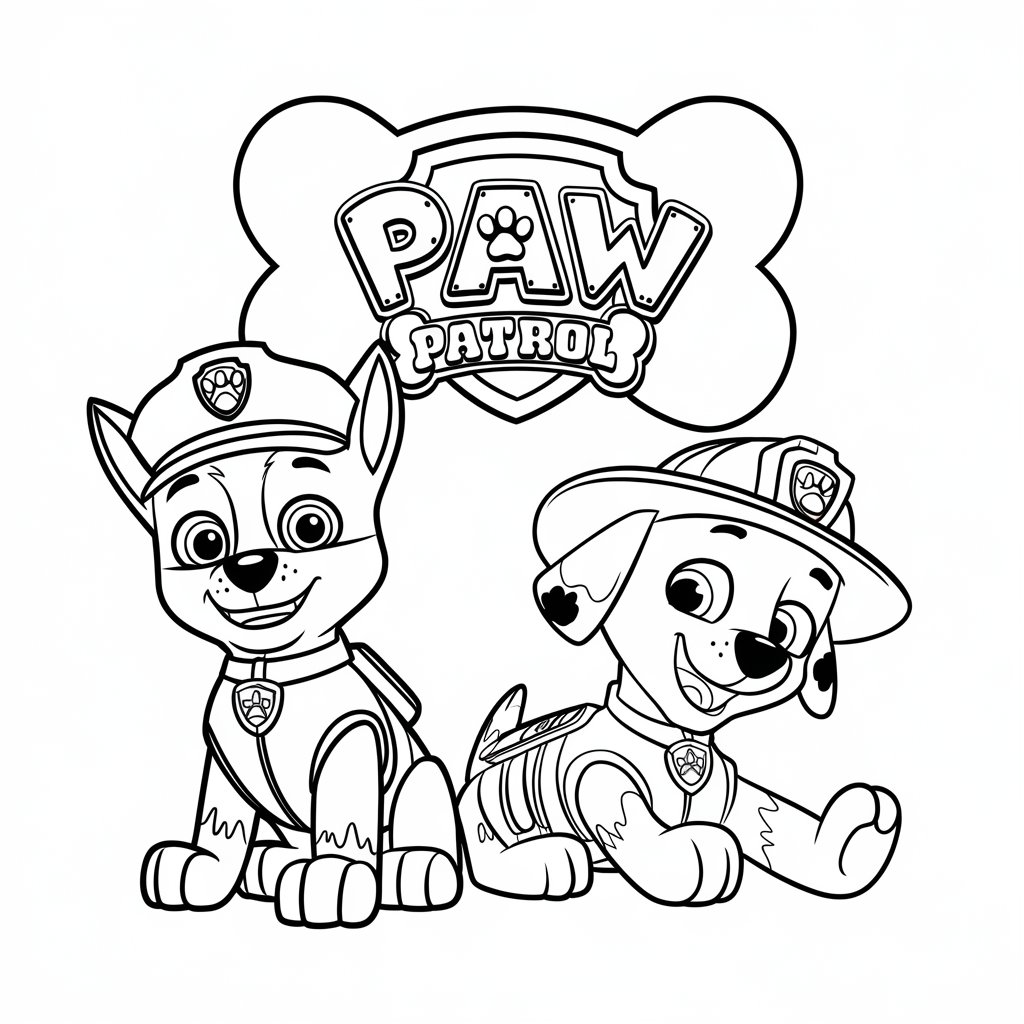 paw patrol rubble boyama