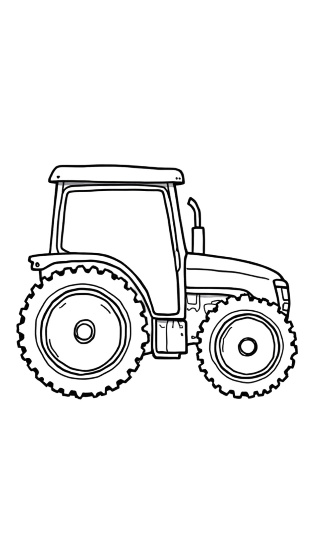 Kolay traktör boyama sayfası