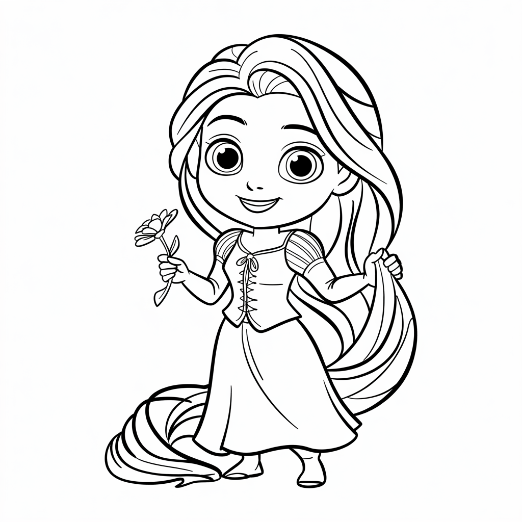 rapunzel boyama pdf
