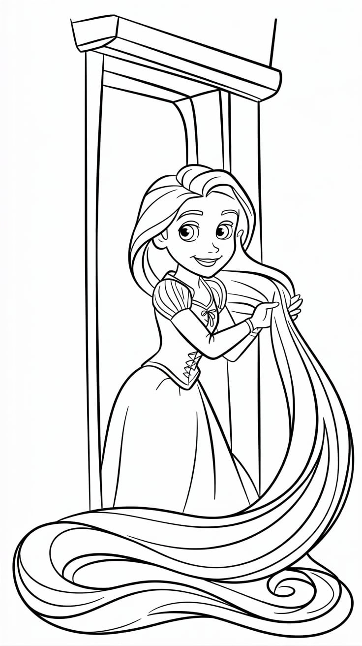 Rapunzel boyama sayfaları