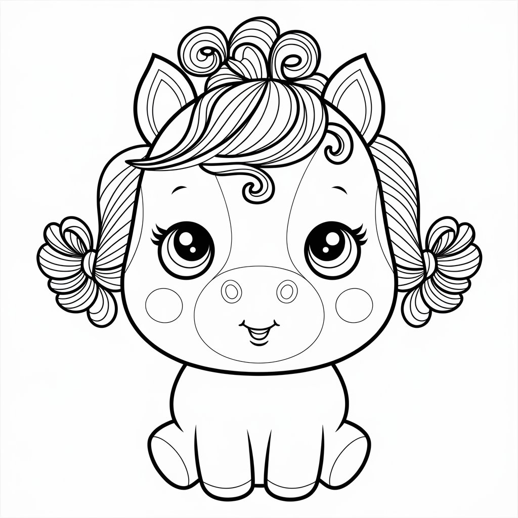 basit okul öncesi at boyama