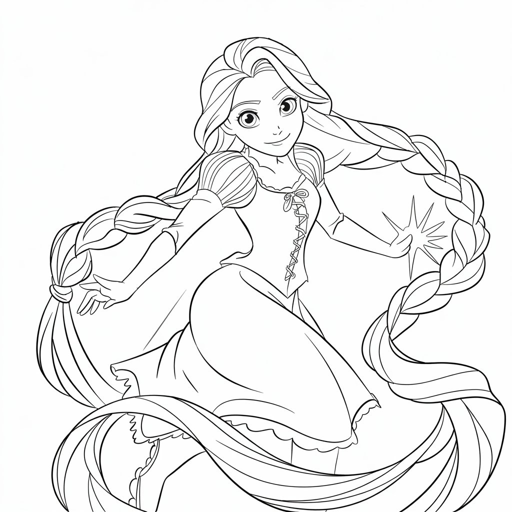prenses rapunzel boyama
