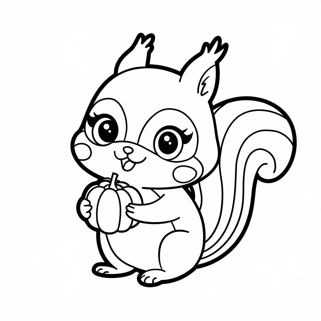 okul öncesi sincap boyama