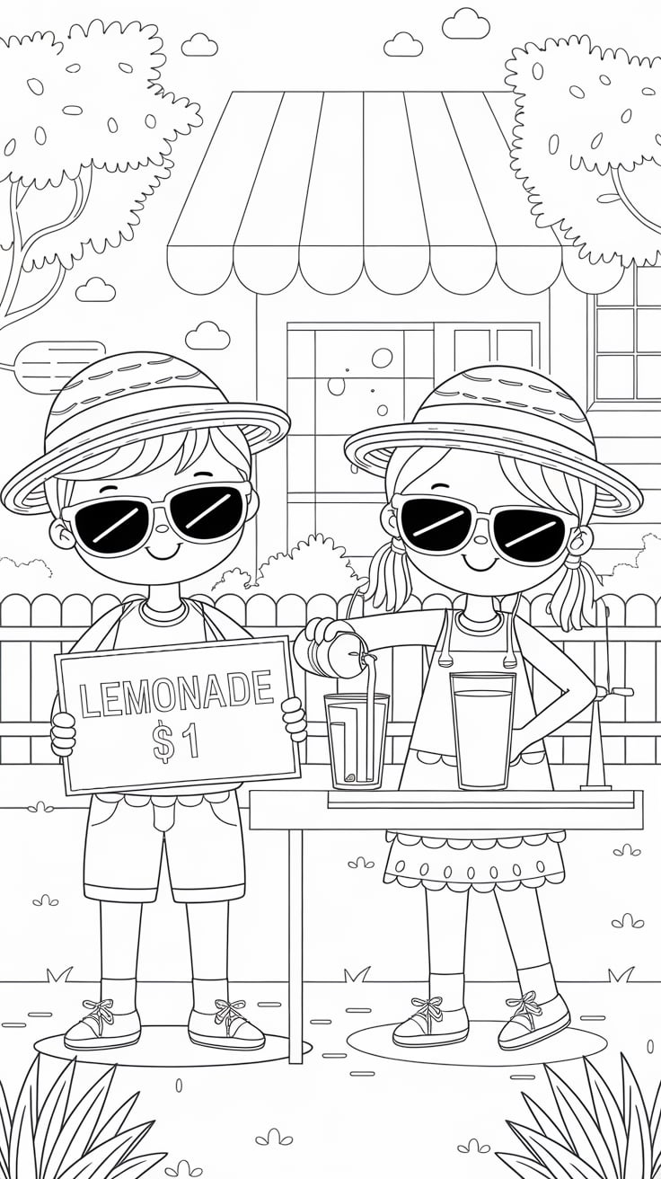 yaz tatili boyama sayfası