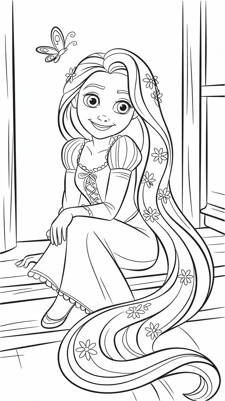 rapunzel boyama kitabı