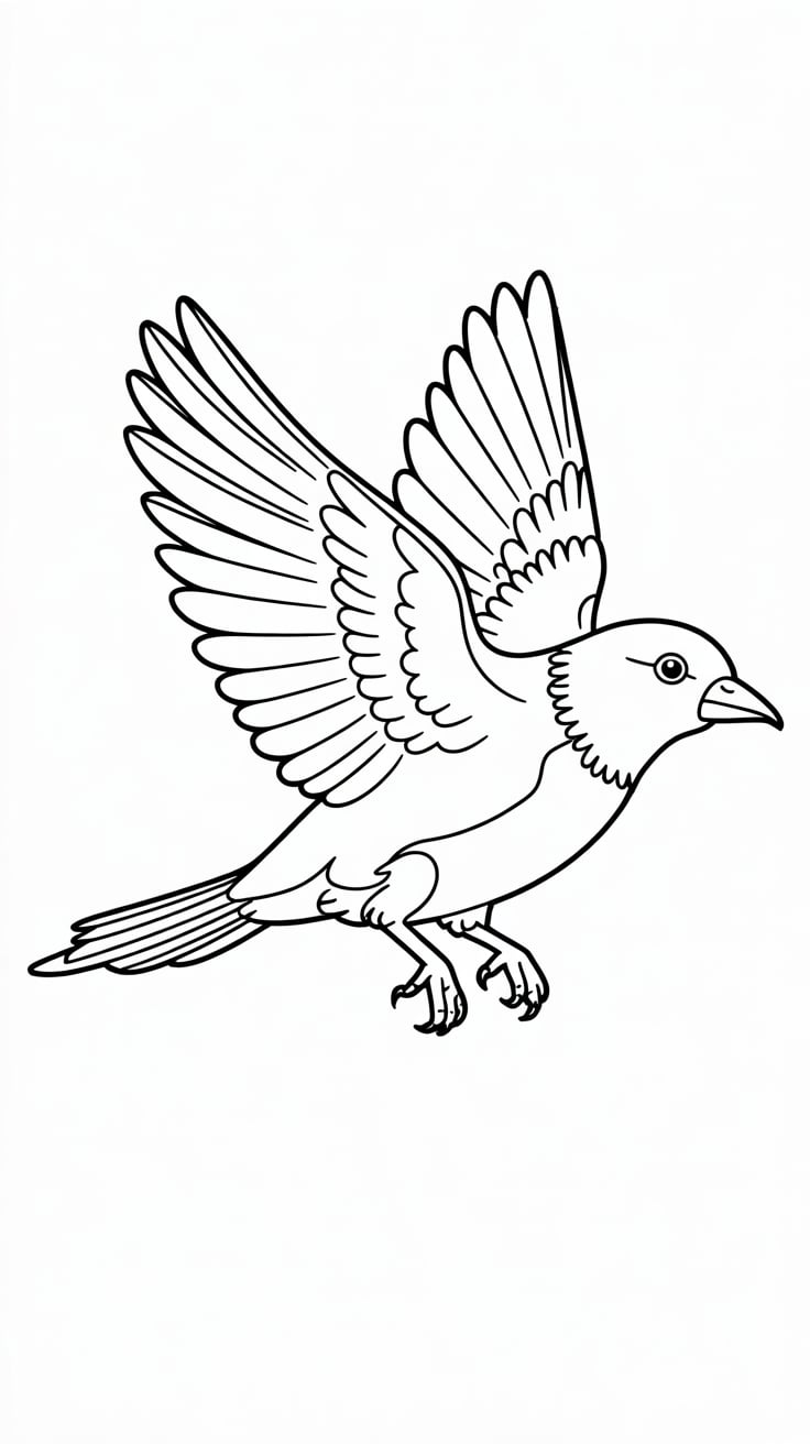 kuş resmi boyama sayfası basit