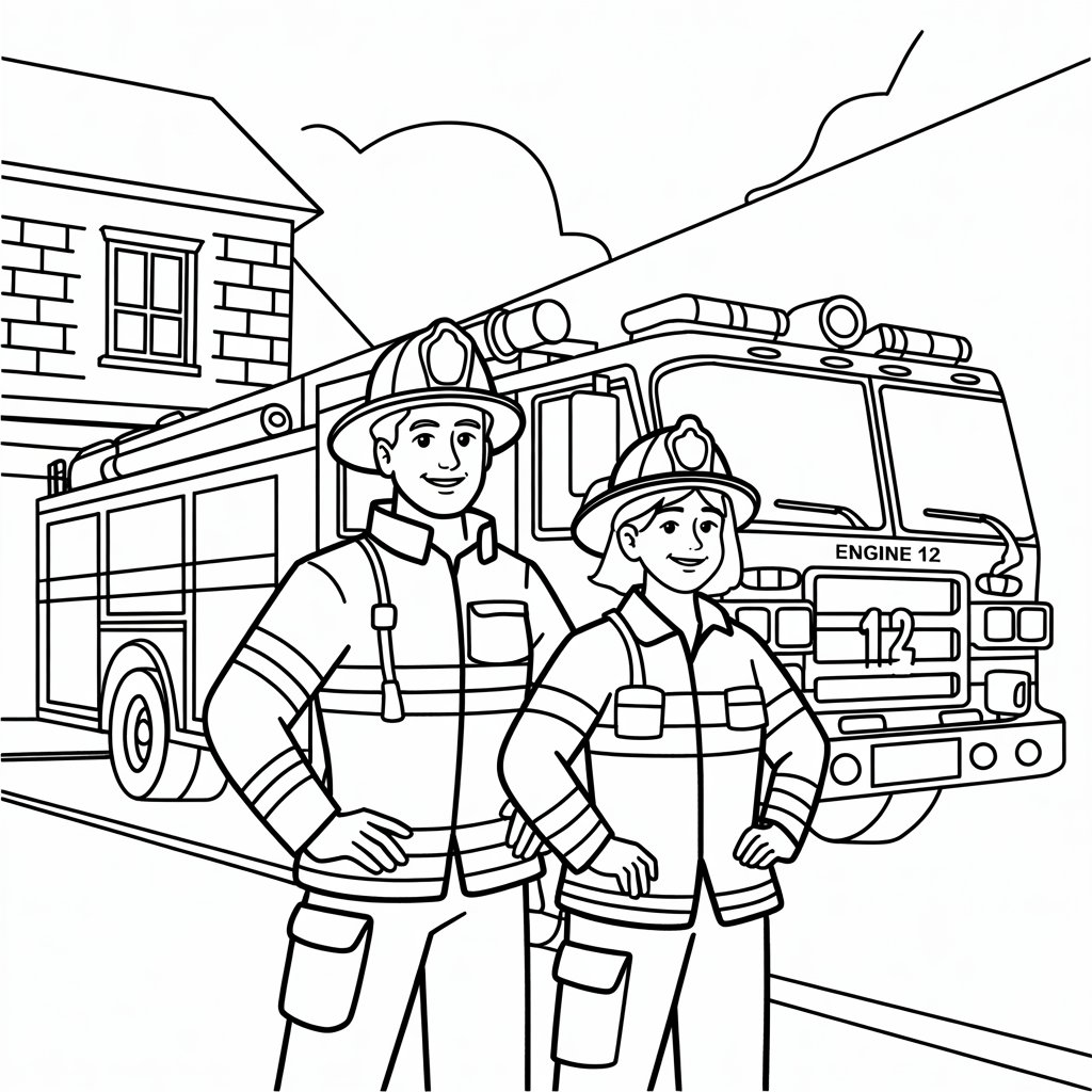 itfaiye arabası boyama resmi