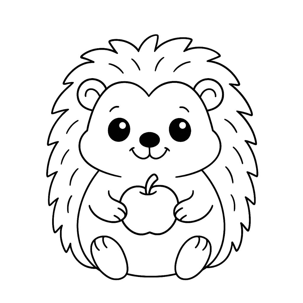 okul öncesi kirpi boyama