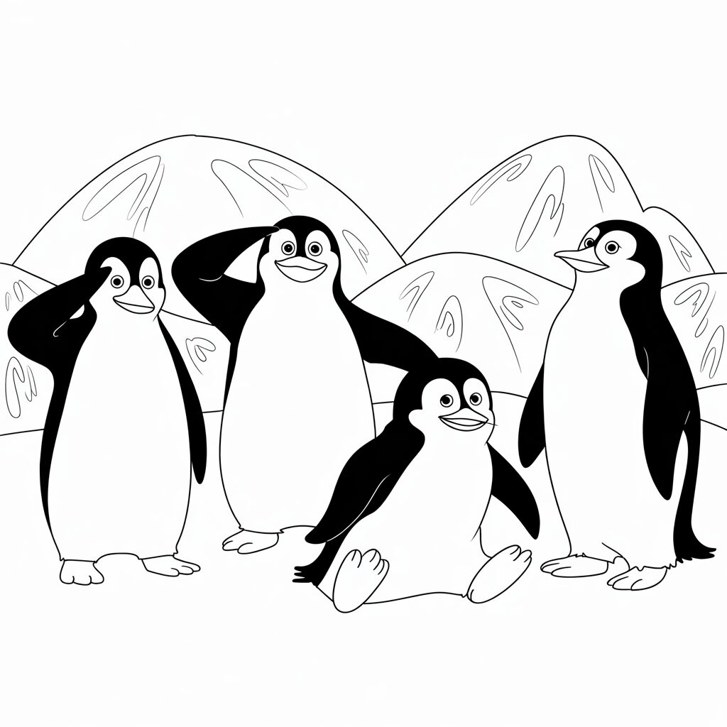 penguen mandala boyama