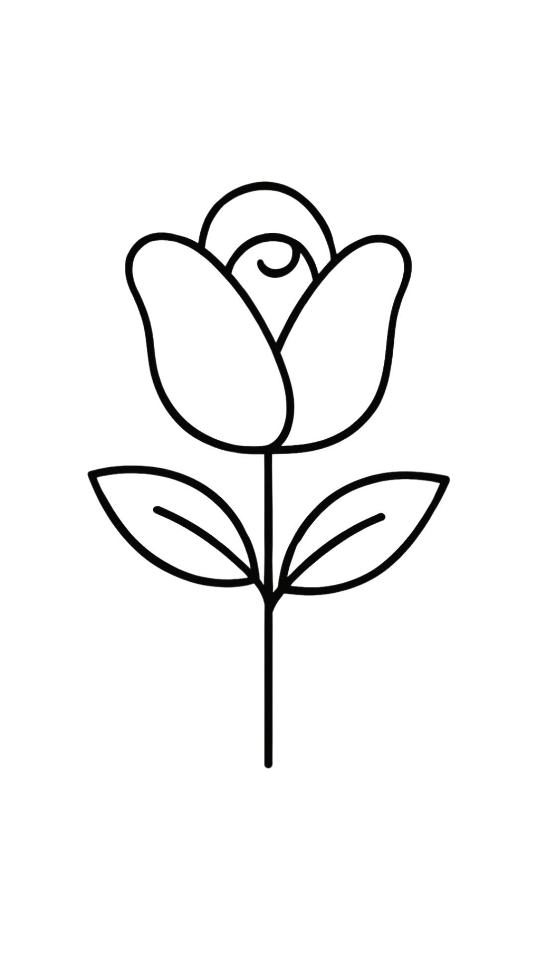 gül resmi boyama sayfası