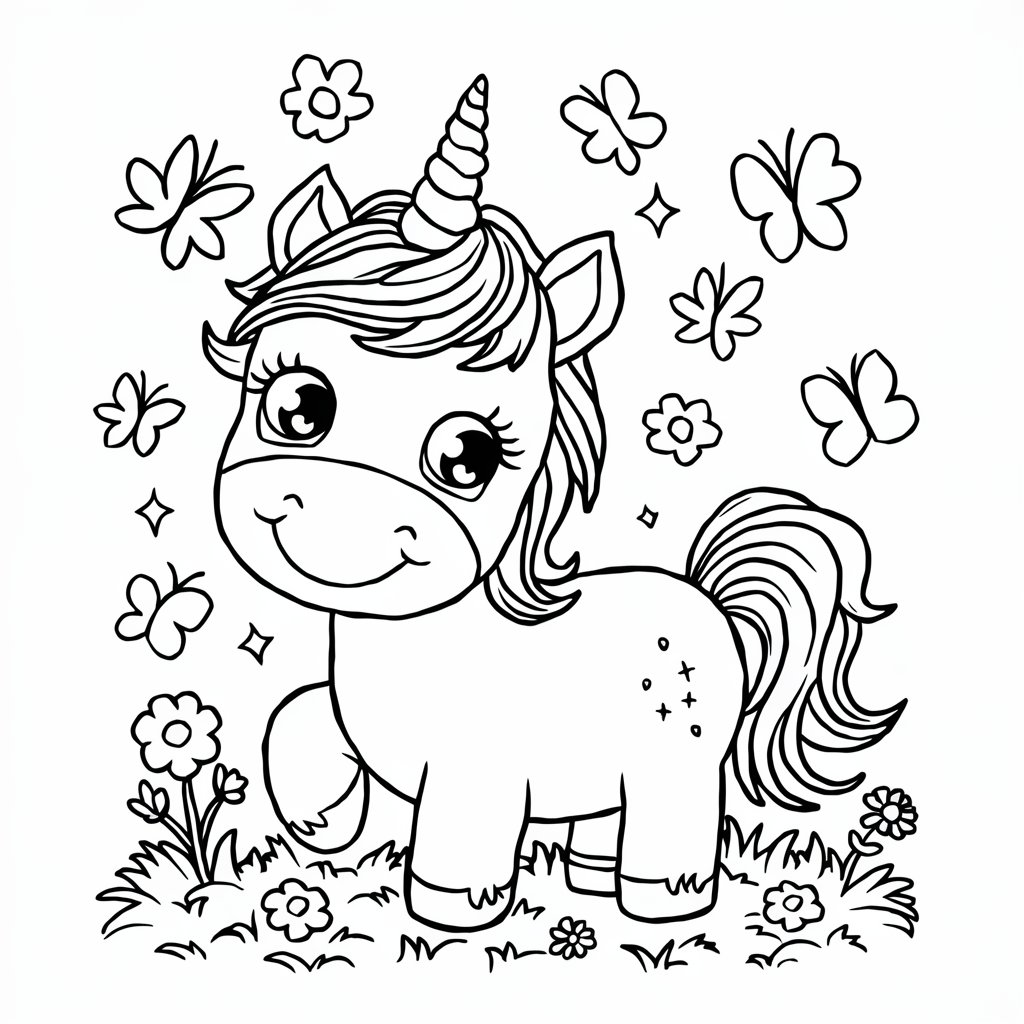 kawai unicorn boyama