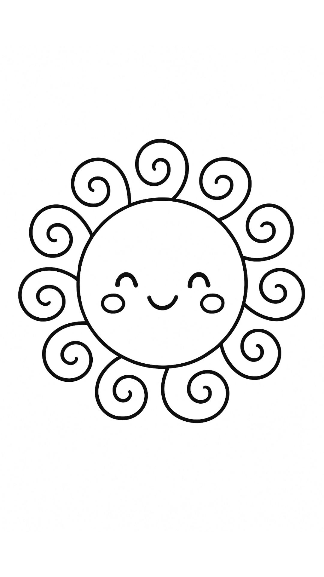 Güneş Boyama Sayfası PNG