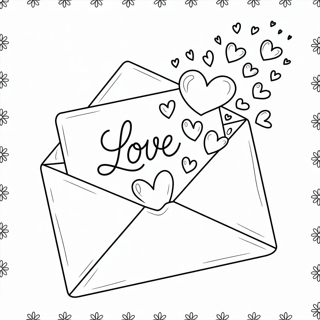 kalp sevgililer günü resmi boyama