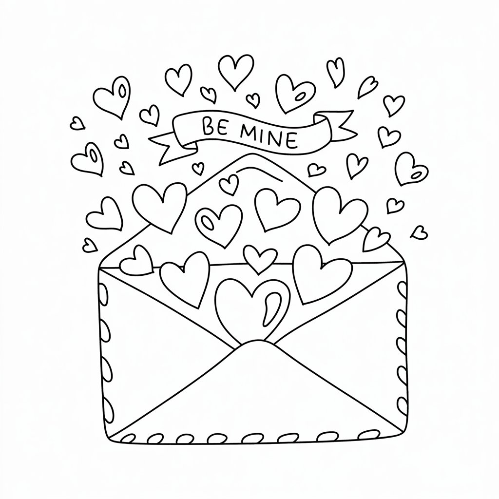 sevgililer günü boyama sayfası