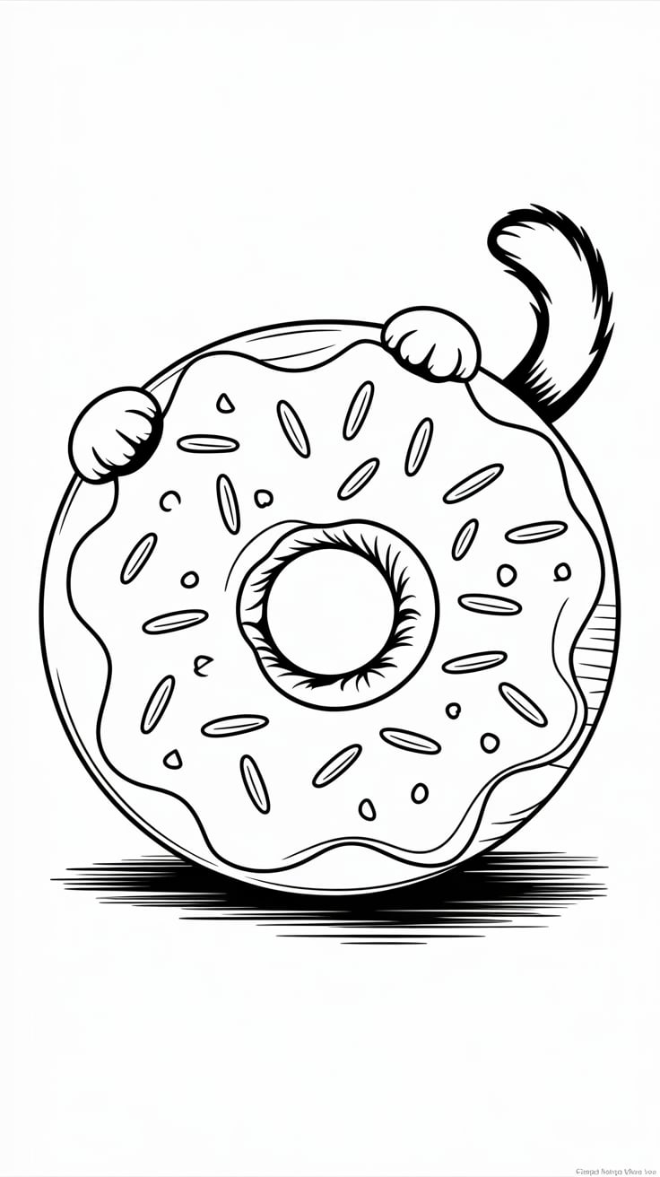 boyama sayfaları donut boyama