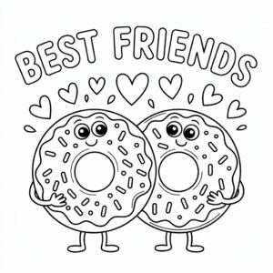 sevimli donut boyama sayfasi