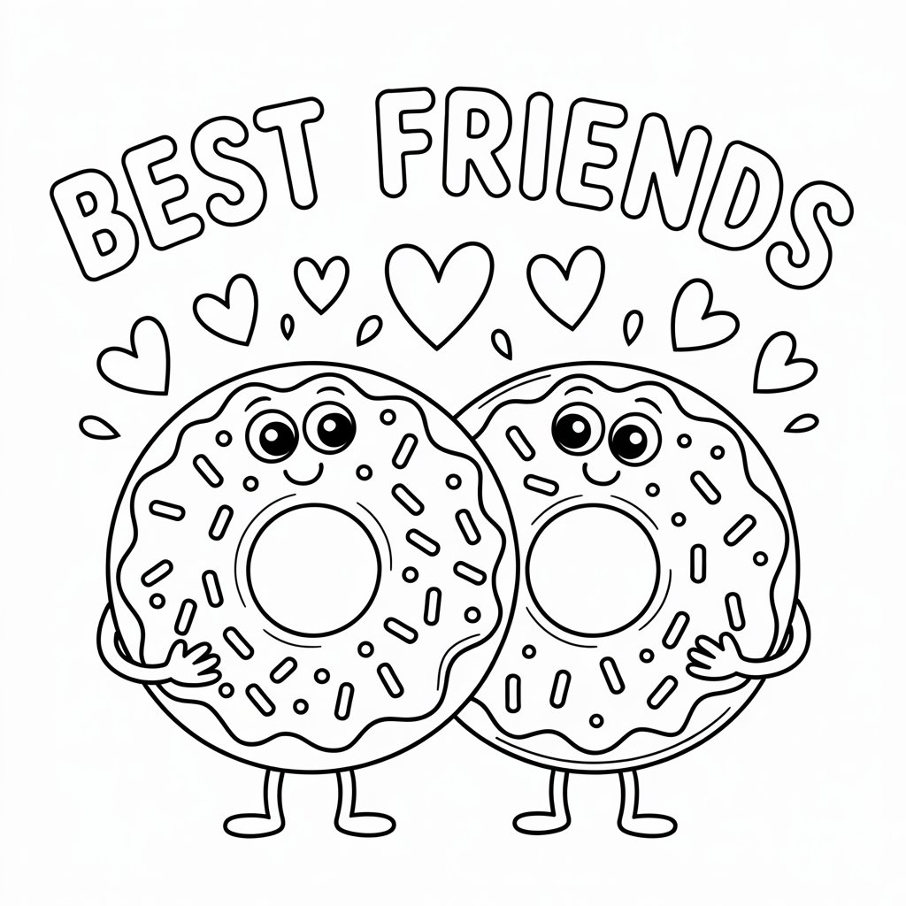 sevimli donut boyama sayfasi