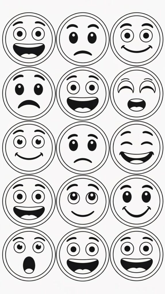 ağlayan yüz emoji boyama