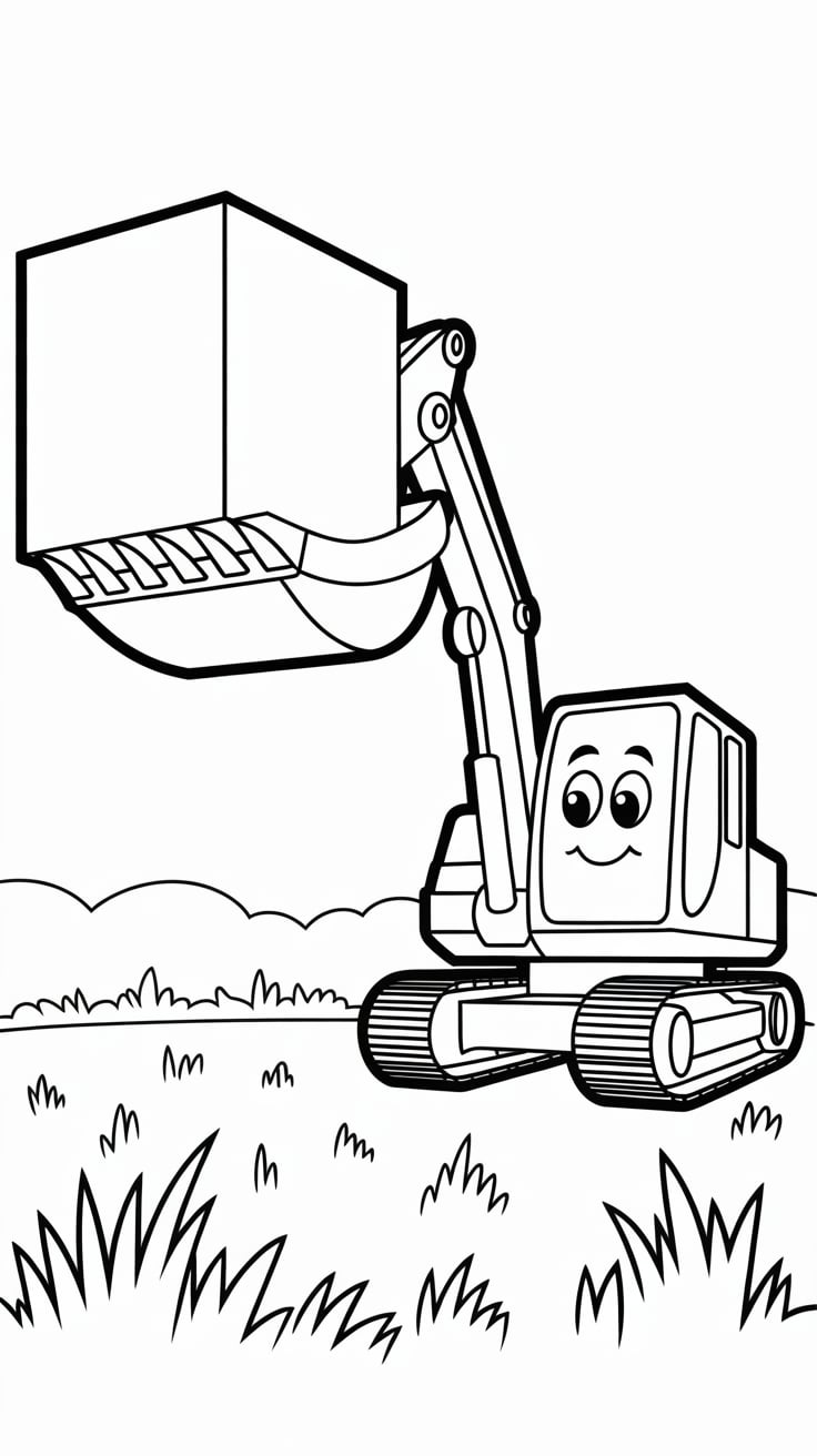 ekskavatör boyama resmi