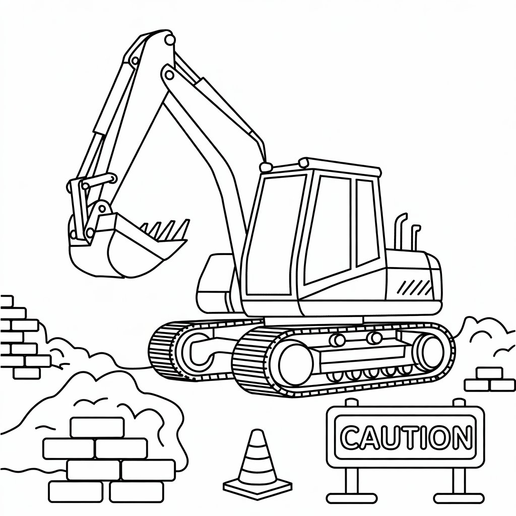 ekskavatör boyama sayfası indir