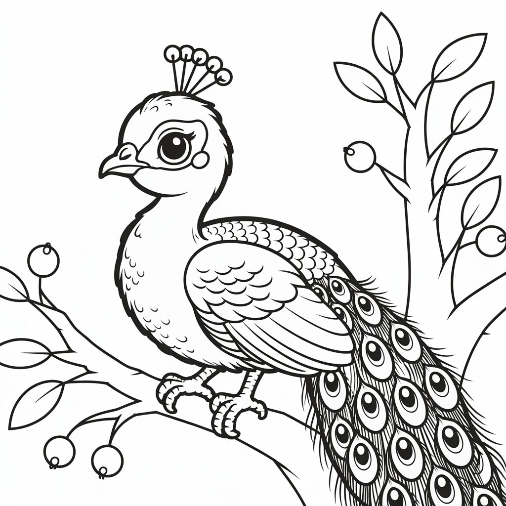 tavus kuşu resmi boyama