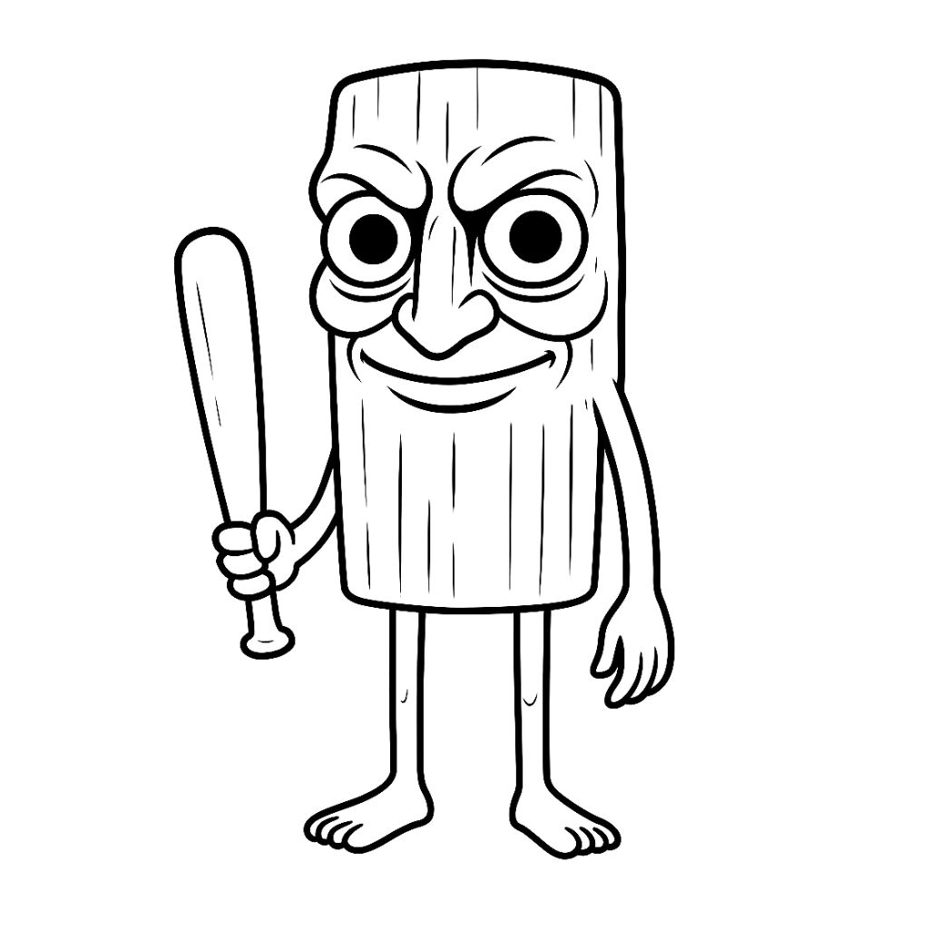 Tung Tung Tung Sahur boyama sayfası yazdır