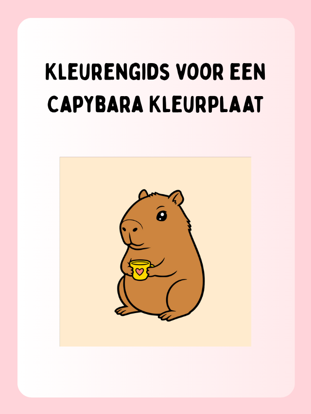 Kleurengids voor een Capybara Kleurplaat